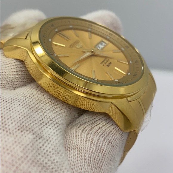 Seiko gold tone automatic SNKM94KS watch - Picture 4 of 7
